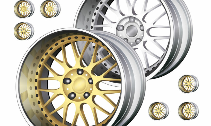 Vector Illustration of Car Rims for Auto Parts Store Avtica